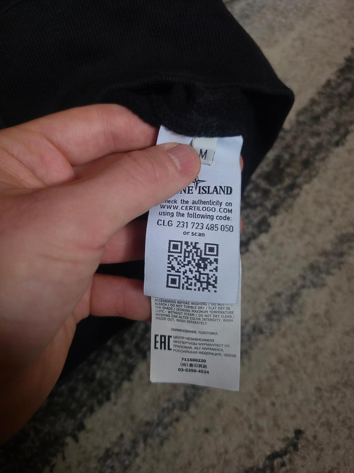 Stone Island 60220 Garment Dyed Cotton Fleece Full Zip Hoodie – 711560220 V0029 – Black – M