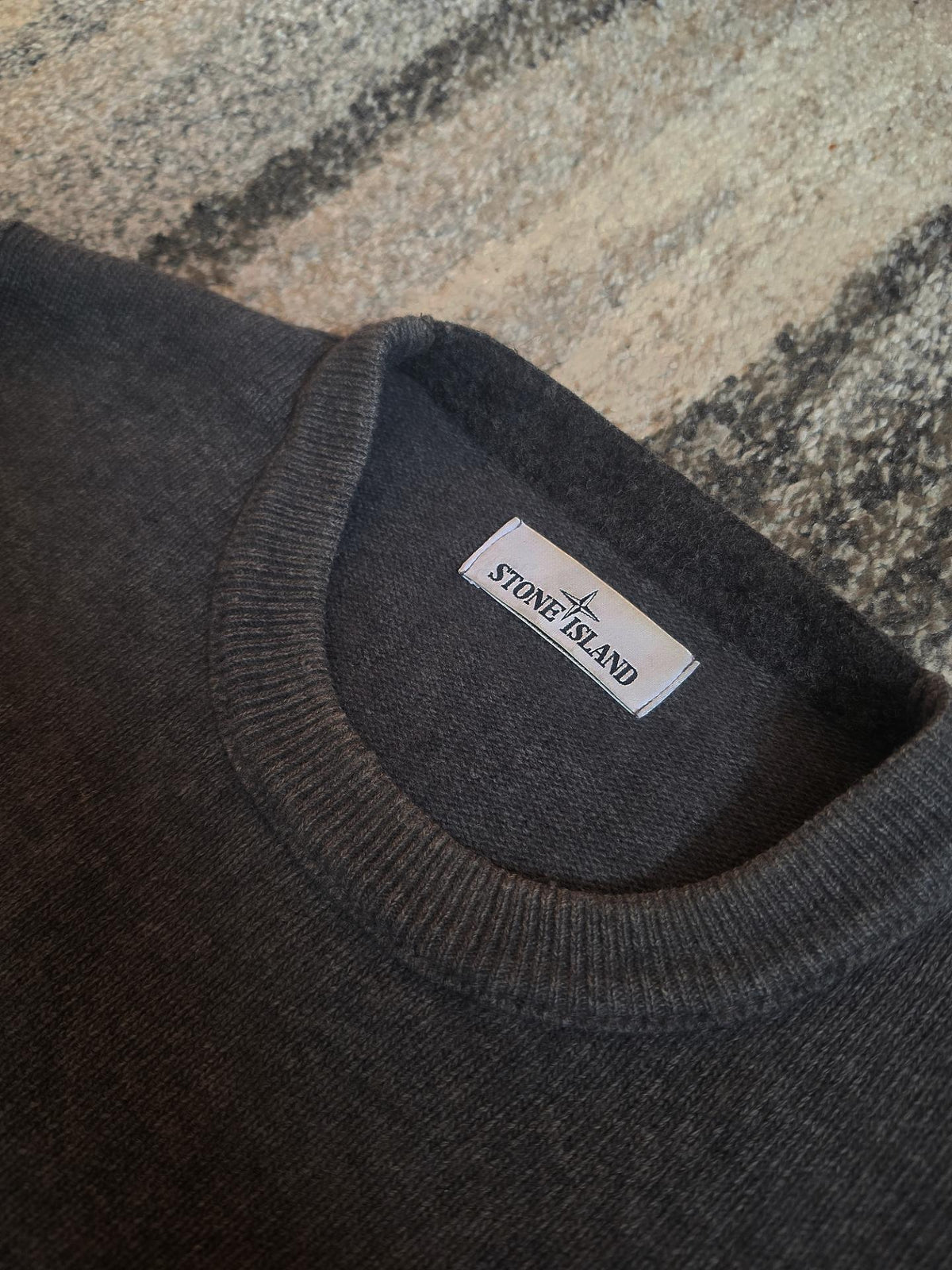 Stone Island Wool Crewneck Knit Sweater – 611550AA3 – Grey – XL