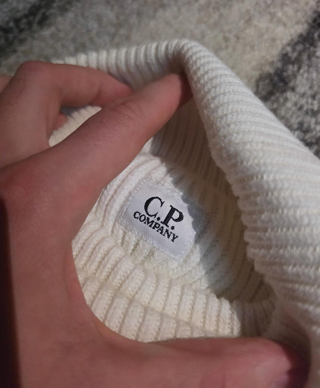 C.P. Company Full Rib Roll Neck Jumper – 15CMKN079A 006608A 103 – Gauze White – 50