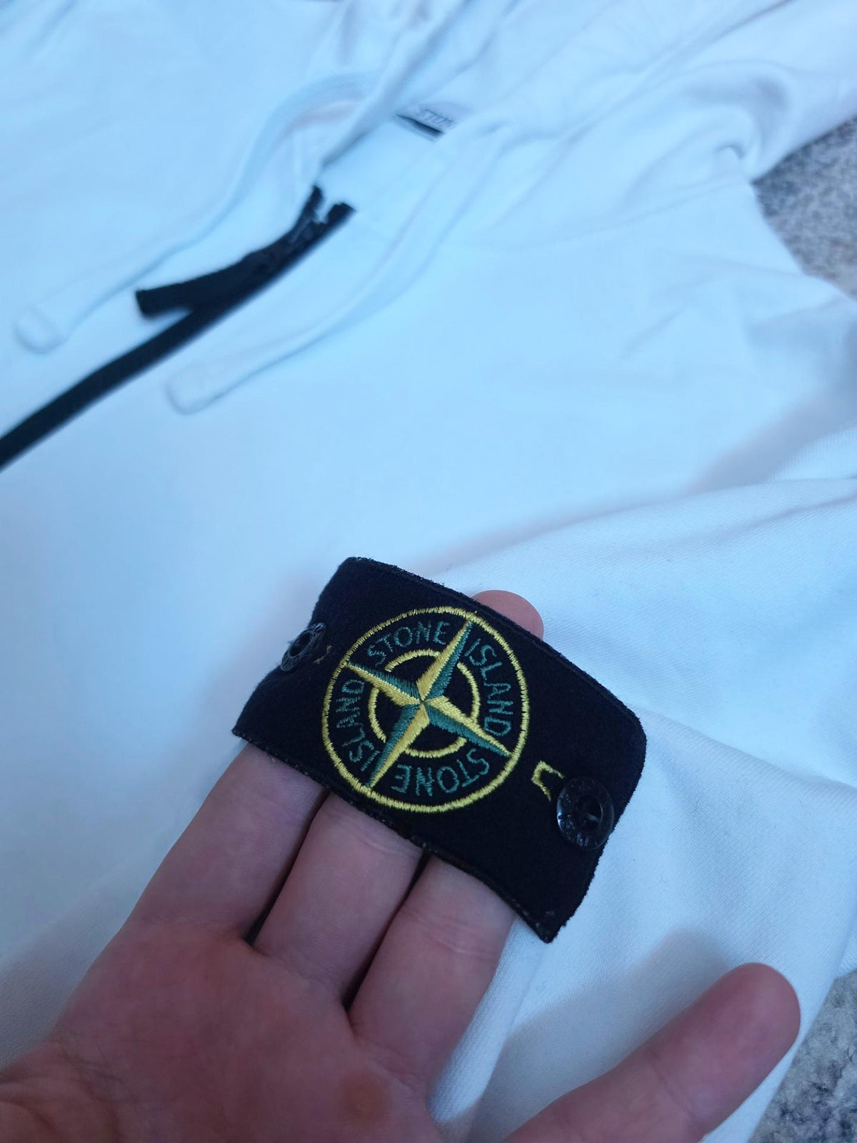 Stone Island 64251 Cotton Fleece Full Zip Hoodie 101564251 V0001 – White – M