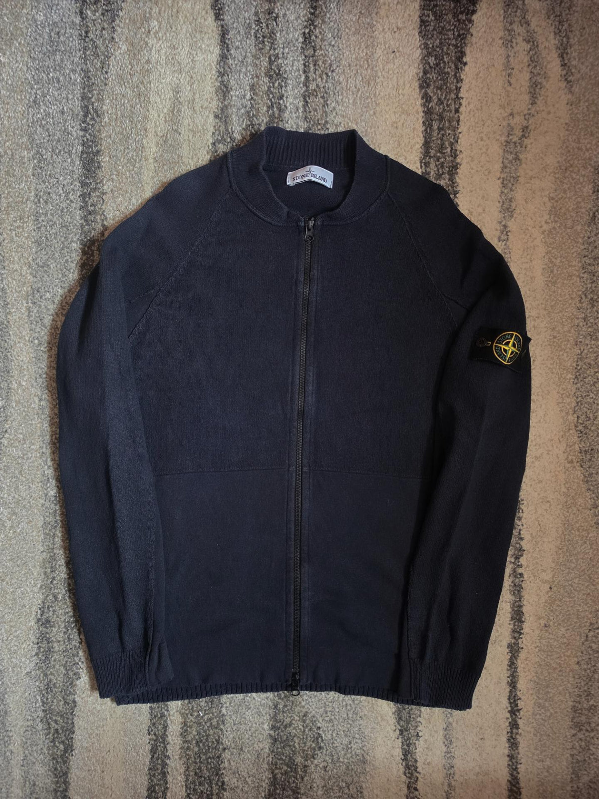 Stone Island Cotton Zip Knit Sweater – 6615505B3 – Navy – XL