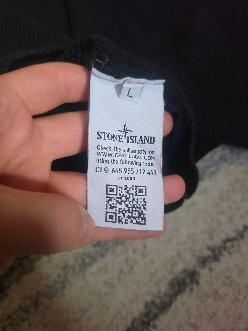 Stone Island Cotton Crewneck Sweater – 6815551B4 – Black – L