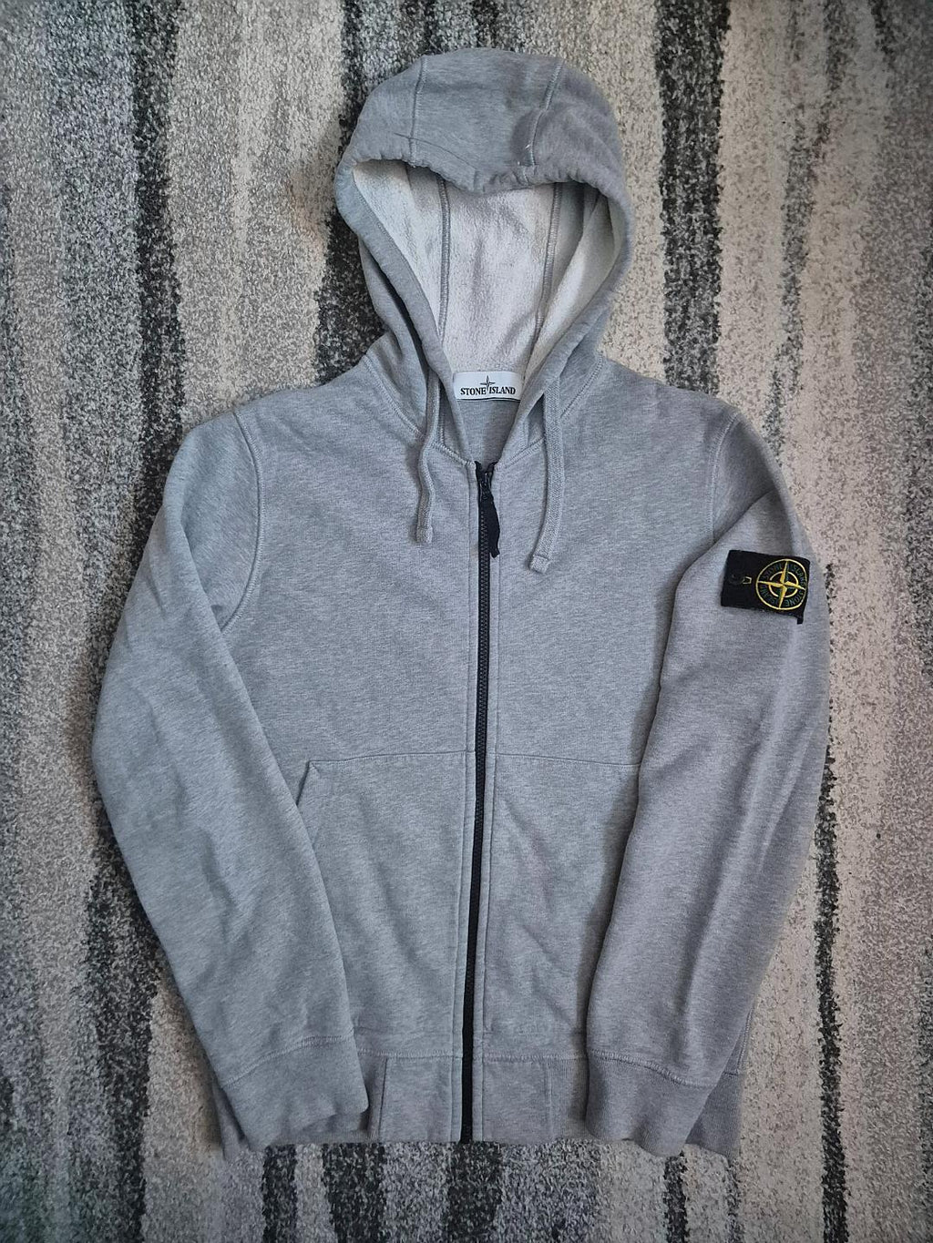 Stone Island Zip Hoodie Grey S