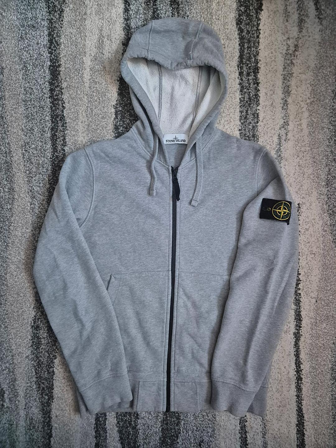 Stone Island Zip Hoodie Grey S