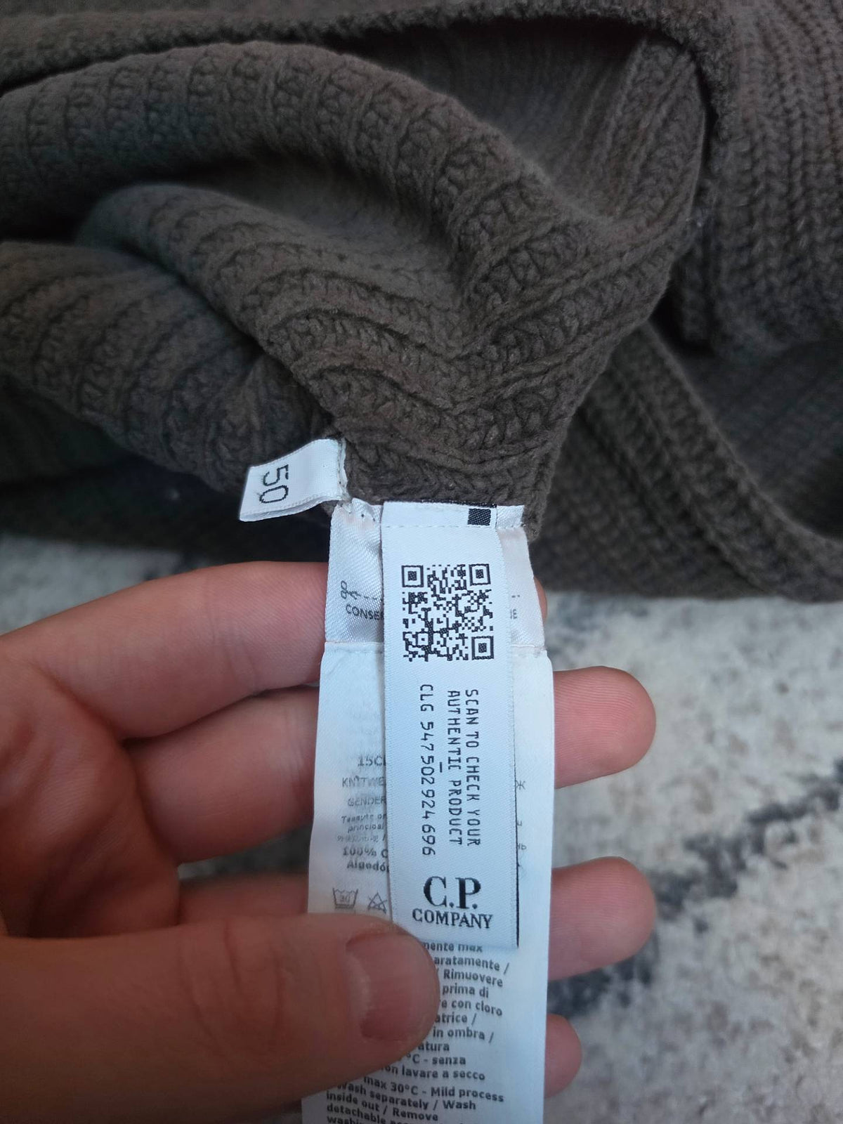C.P. Company Cotton Chenille Crewneck Knit – 15CMKN060A 005558G – Khaki – L