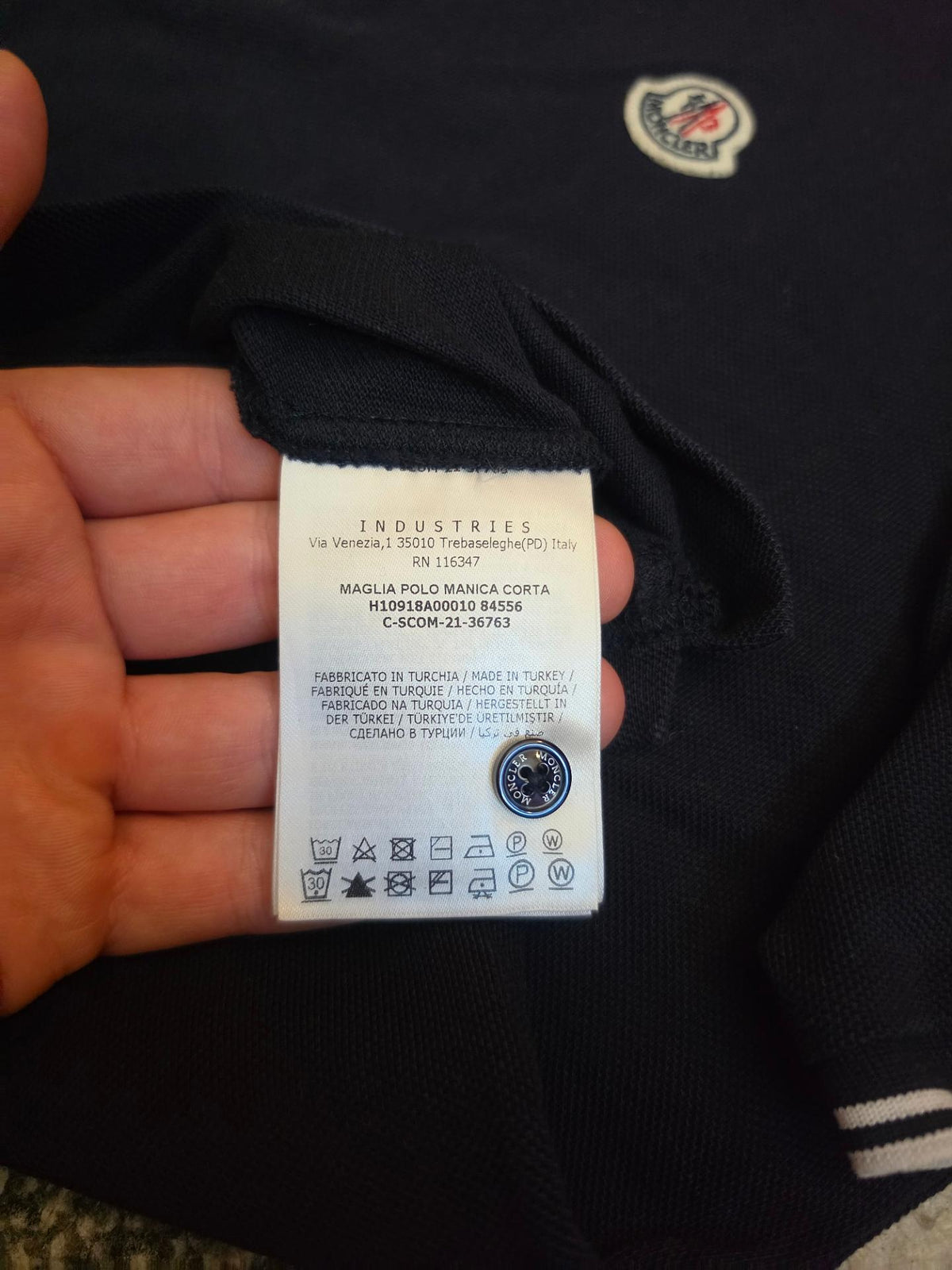 Moncler Cotton Piqué Polo Shirt – H10918A00010 84556 – Navy – M
