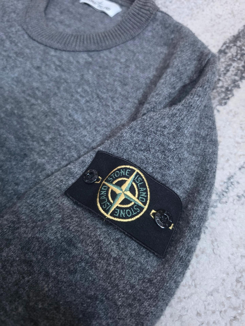 Stone Island Wool Blend Crewneck Knit – 6115556B9 – Grey – L