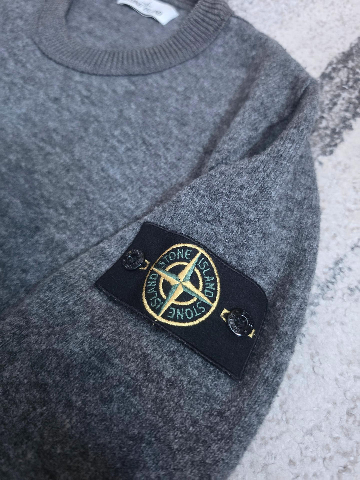 Stone Island Wool Blend Crewneck Knit – 6115556B9 – Grey – L