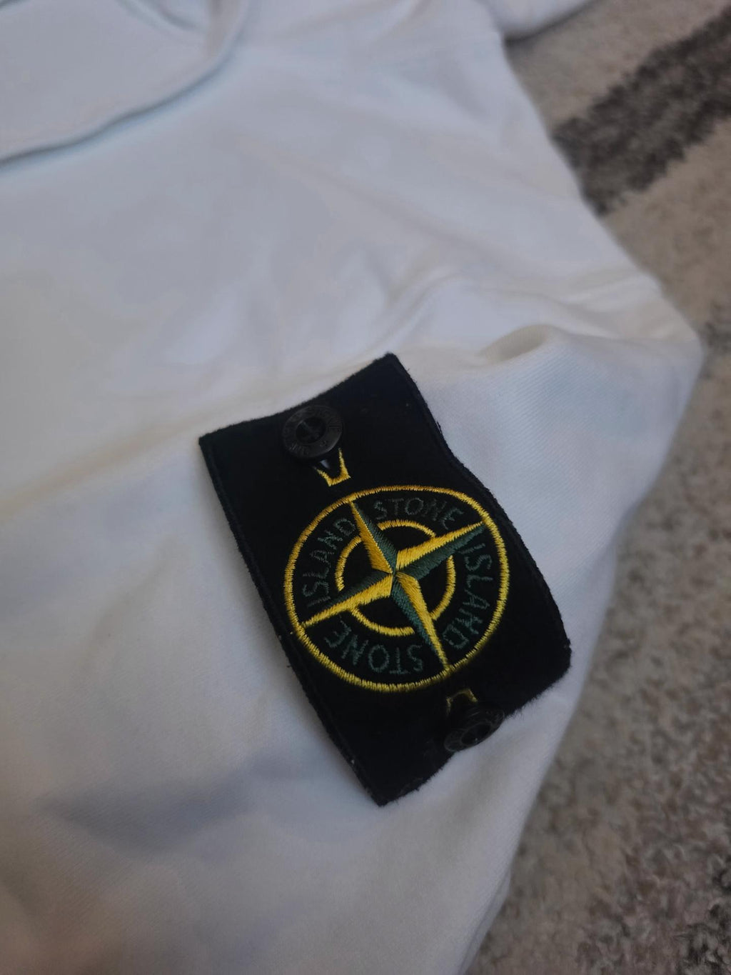 Stone Island Garment Dyed Hooded Sweatshirt – 741564151 – White – L