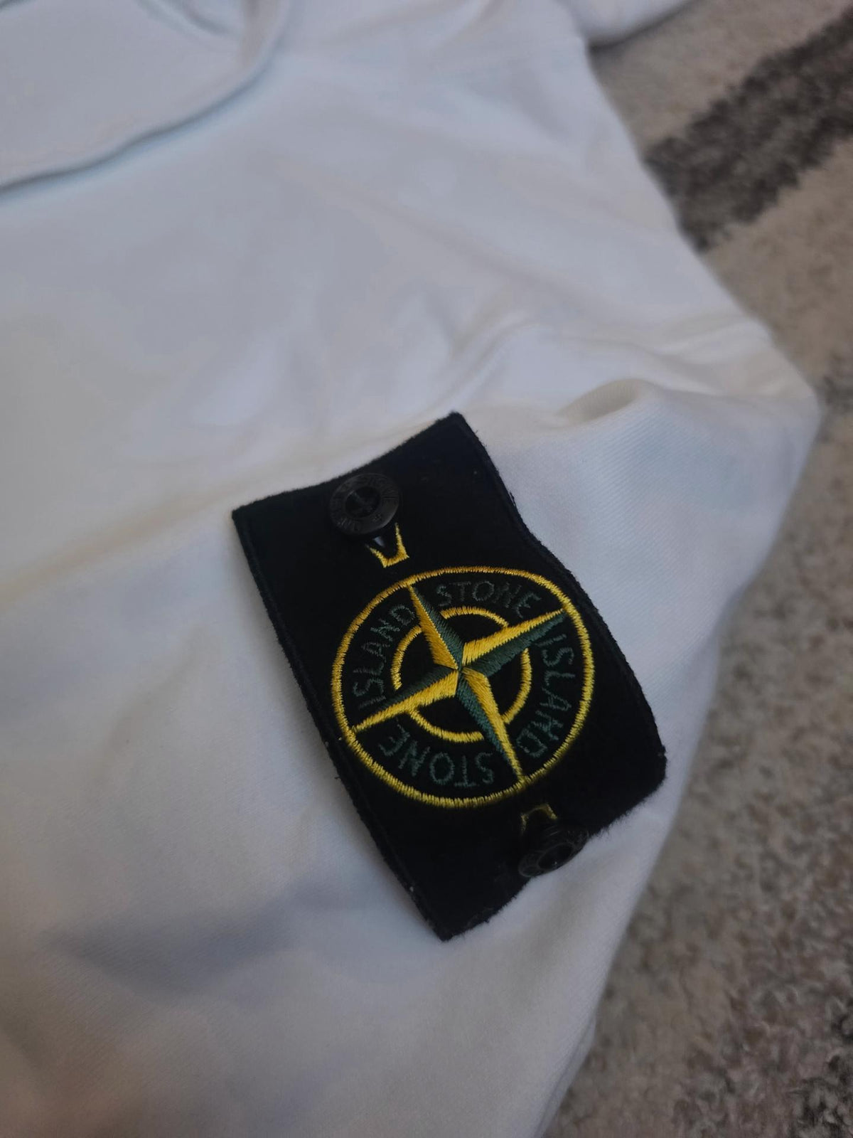 Stone Island Garment Dyed Hooded Sweatshirt – 741564151 – White – L