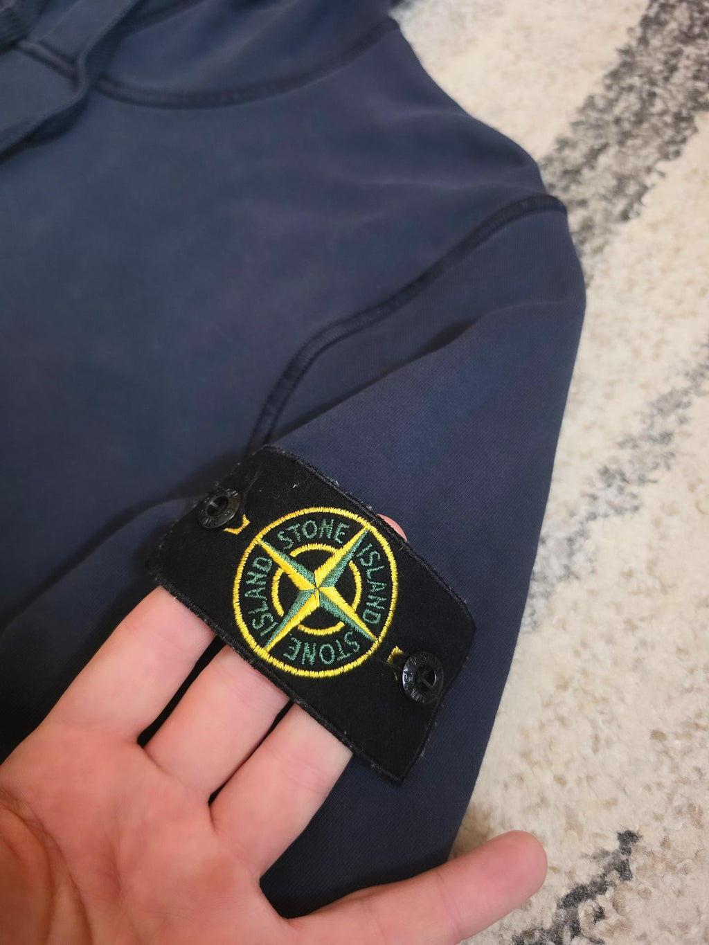 Stone Island Garment Dyed Hoodie – 741564151 V0020 – Navy Blue – M