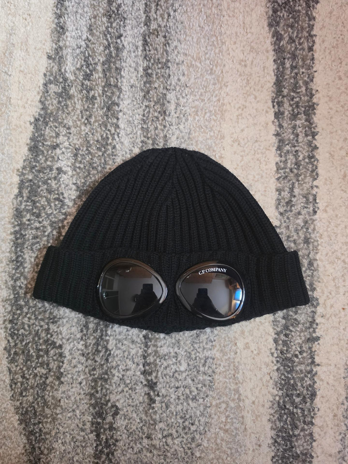 C.P. Company Merino Wool Goggle Knit Cap – CMAC122A 005509A – Black – UNI