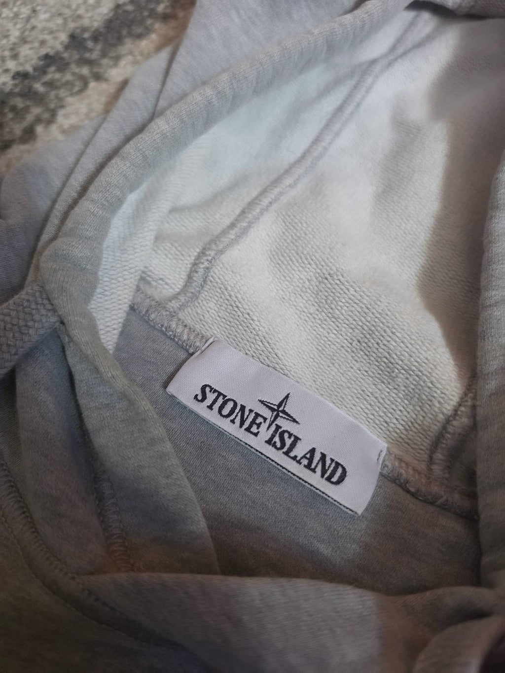 Stone Island Brushed Cotton Popover Hoodie – 771564120 V0M64 – Melange Grey – L