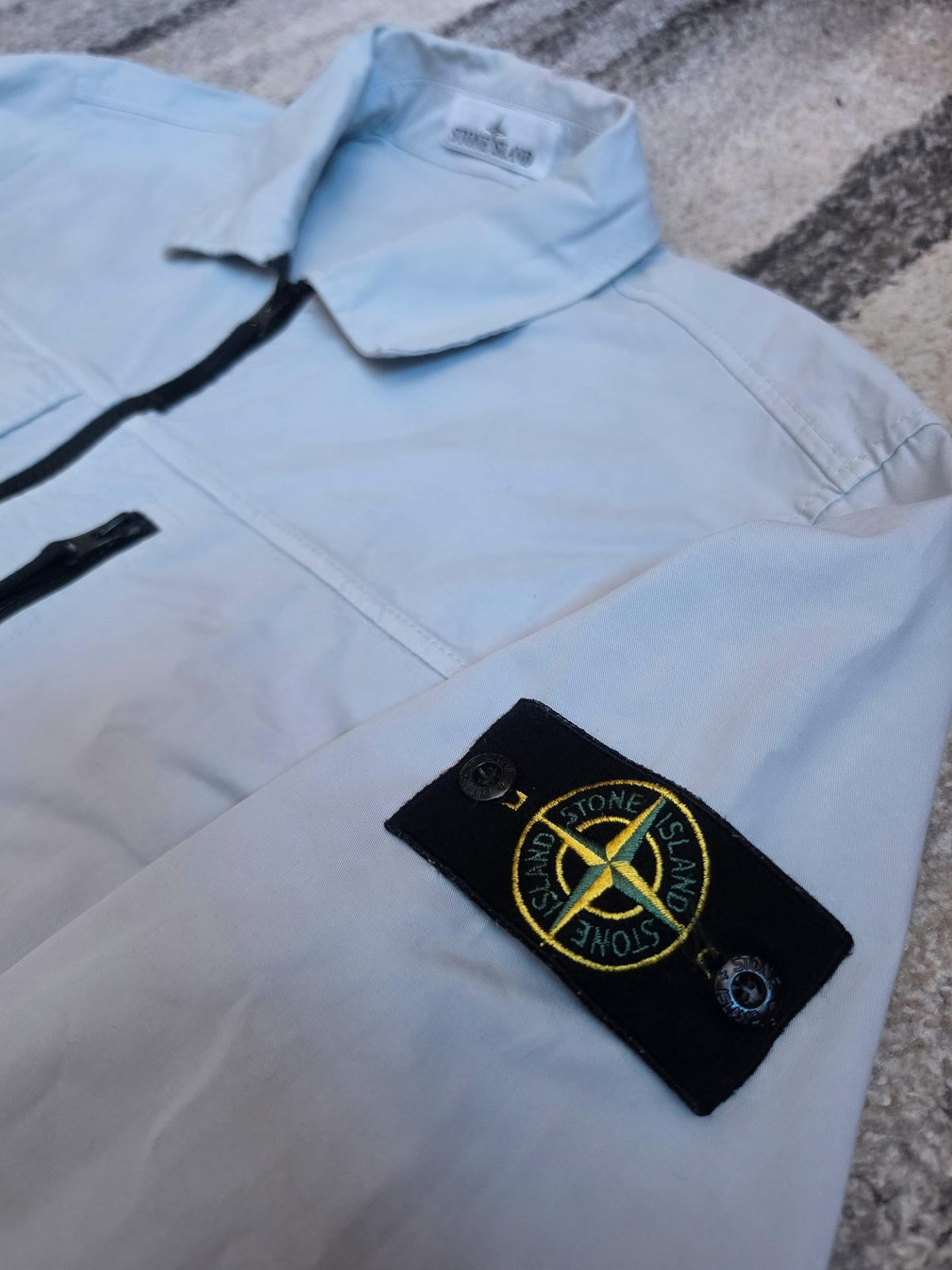 Stone Island Supima Cotton Twill Stretch Overshirt – 801510210 V0041 – Sky Blue – M