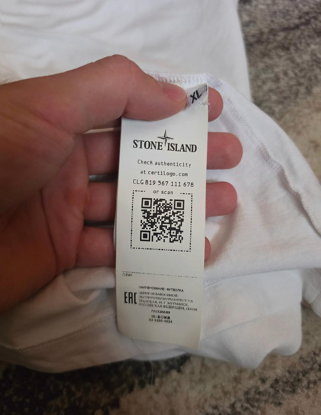 Stone Island 3D Logo T-Shirt White XL