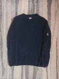 C.P. Company Chenille Cotton Crewneck Sweater – 07CMKN072A 006668G – Navy – 48/M