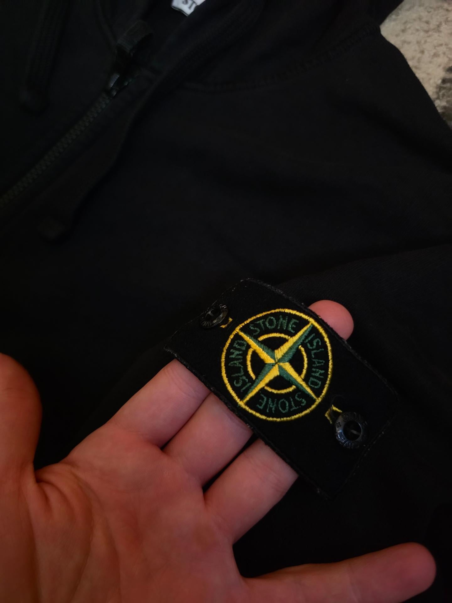 Stone Island Zip Hoodie Black S