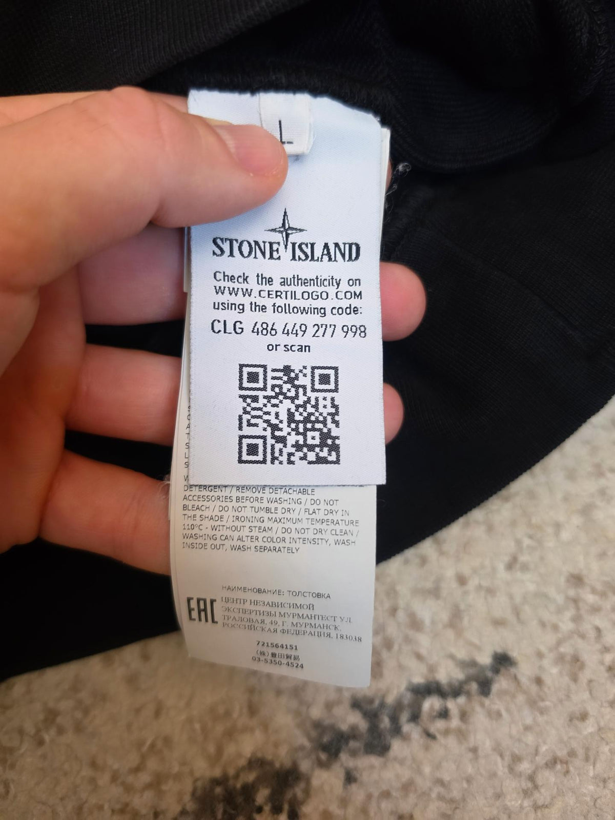 Stone Island 64151 Hooded Sweatshirt – 721564151 V0029 – Black – L