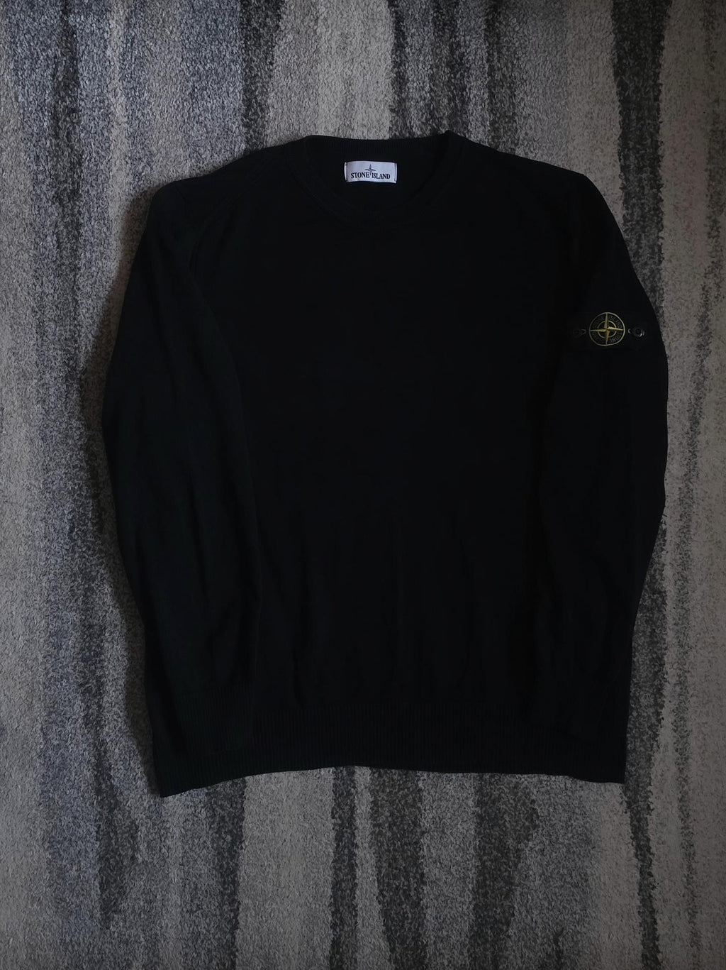 Stone Island Soft Cotton Crew Knit Sweater – 7015510B2 V0029 – Black - XXL