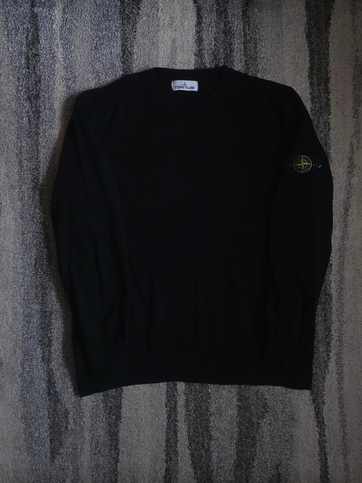 Stone Island Soft Cotton Crew Knit Sweater – 7015510B2 V0029 – Black - XXL