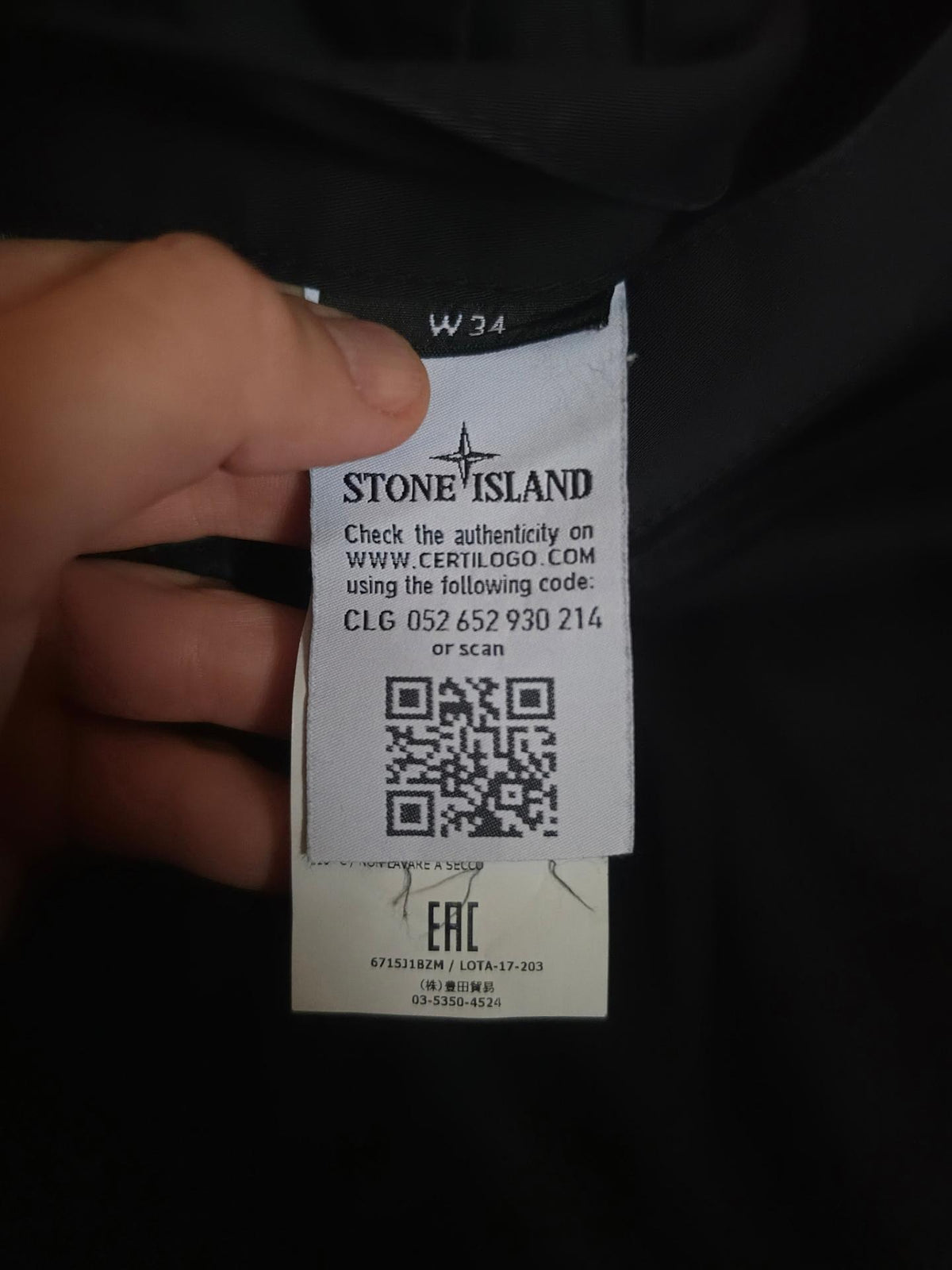 Stone Island SL Trousers 6715J1BZM – Black – W34