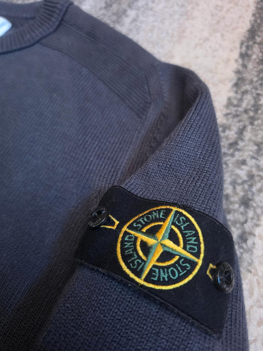 Stone Island Cotton Blend Knit Sweatshirt – Blue – M