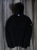 Stone Island 60220 Garment Dyed Cotton Fleece Full Zip Hoodie – 711560220 V0029 – Black – M