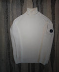 C.P. Company Full Rib Roll Neck Jumper – 15CMKN079A 006608A 103 – Gauze White – 50
