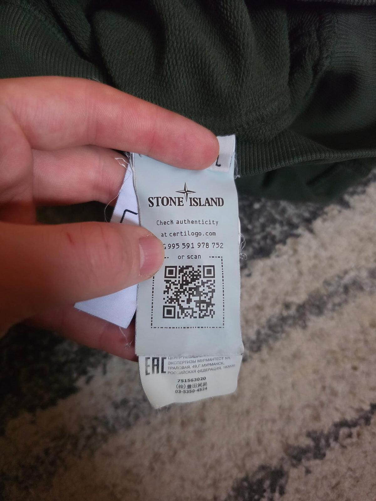 Stone Island Garment Dyed Crewneck Sweatshirt – 751563020 – Green – L