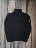 Stone Island Brushed Cotton Knit Quarter Zip 6615565B2 V0020 – Navy – L