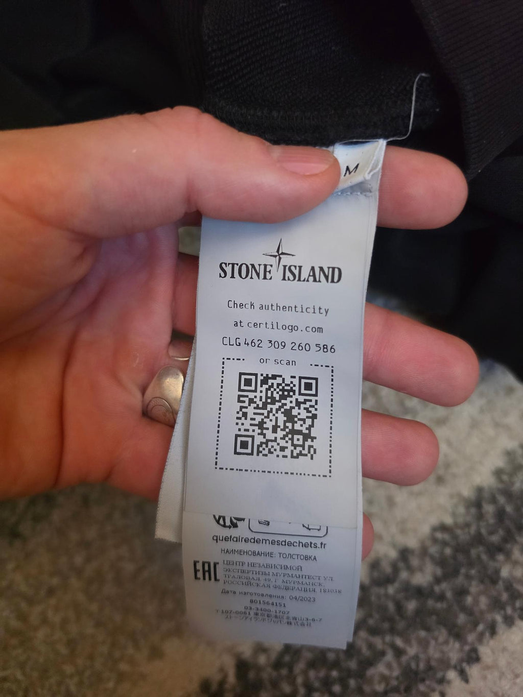Stone Island Cotton Fleece Hoodie – 801564151 A0029 – Black – M