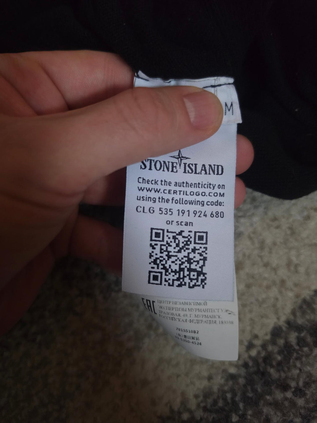 Stone Island Soft Cotton Crew Knit – 7015510B2 V0029 – Black – M