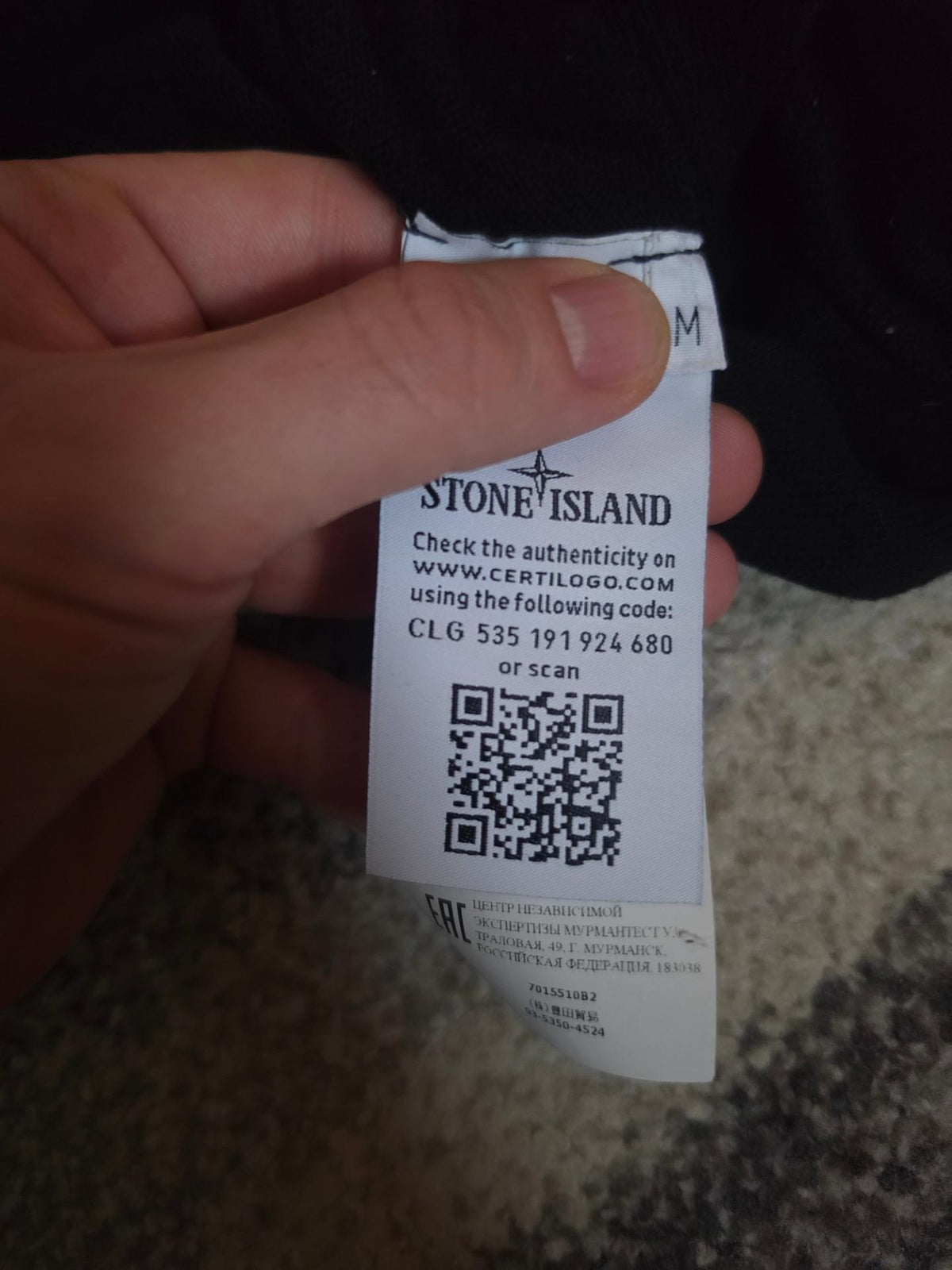 Stone Island Soft Cotton Crew Knit – 7015510B2 V0029 – Black – M
