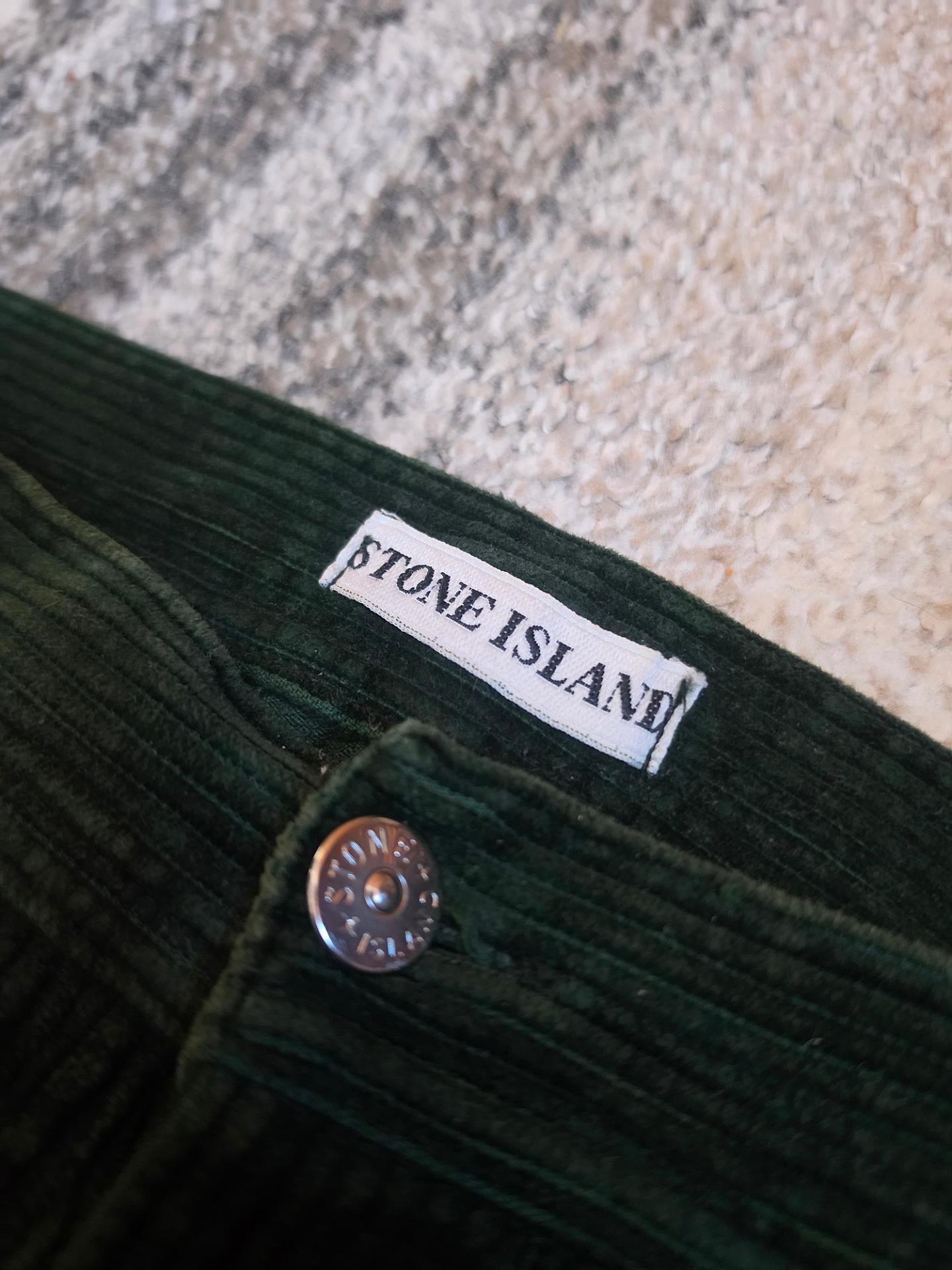 Stone Island Vintage Corduroy Trousers Green Edge Badge 46 (1990/1991)