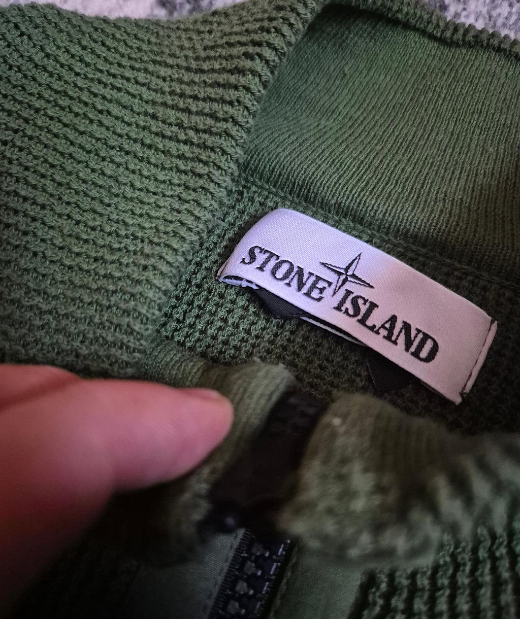 Stone Island Half Zip Knit Cardigan Green L