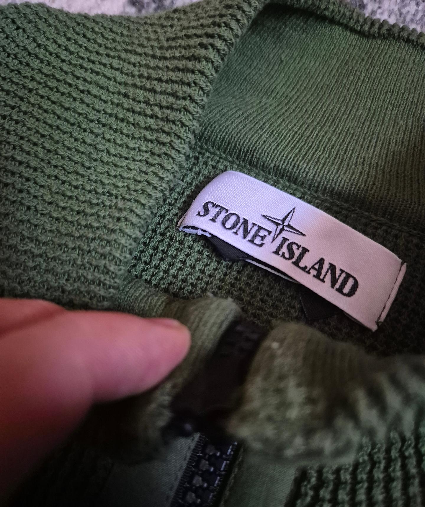 Stone Island Half Zip Knit Cardigan Green L