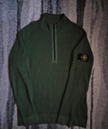 Stone Island Half Zip Knit Cardigan Green L