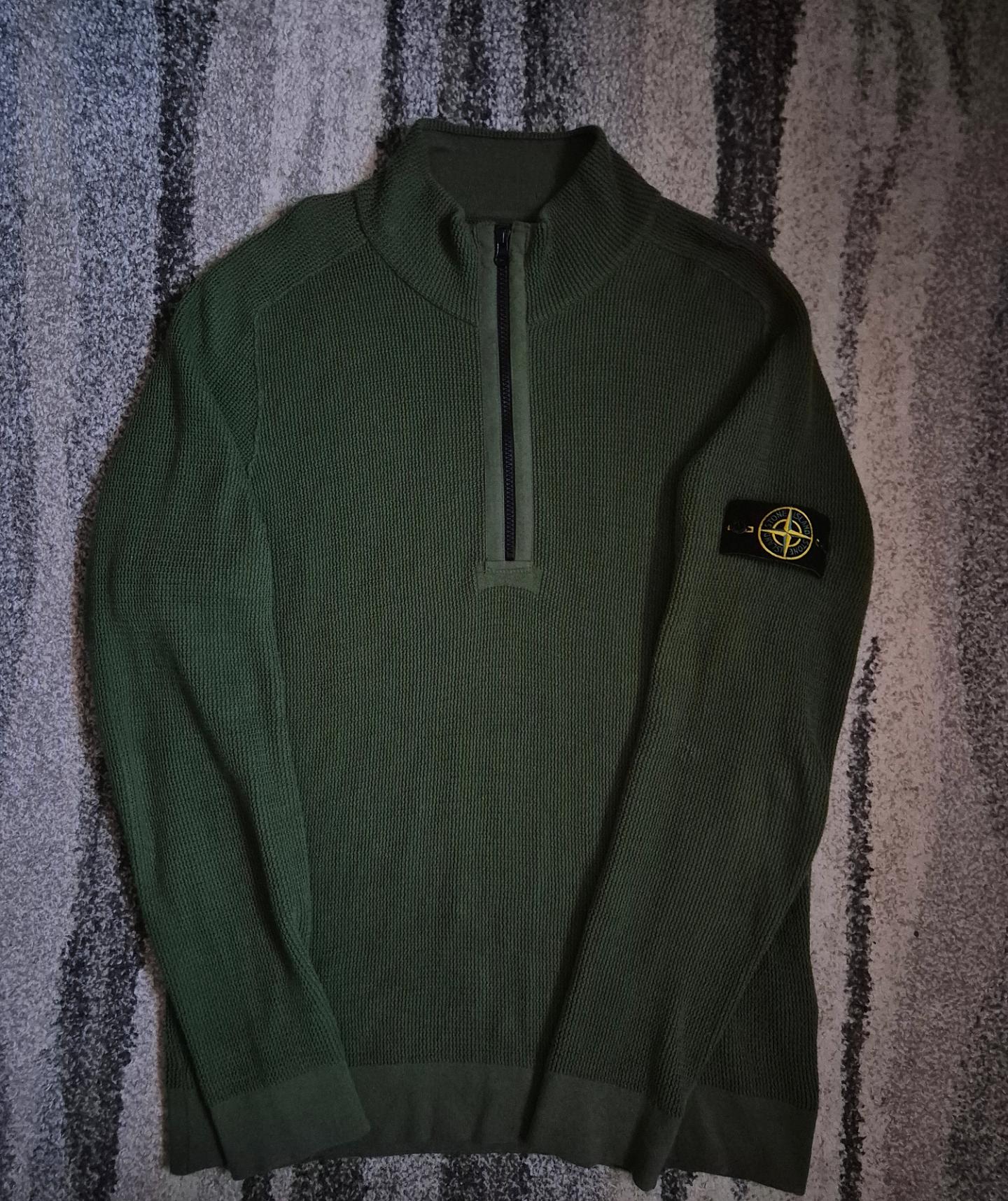 Stone Island Half Zip Knit Cardigan Green L
