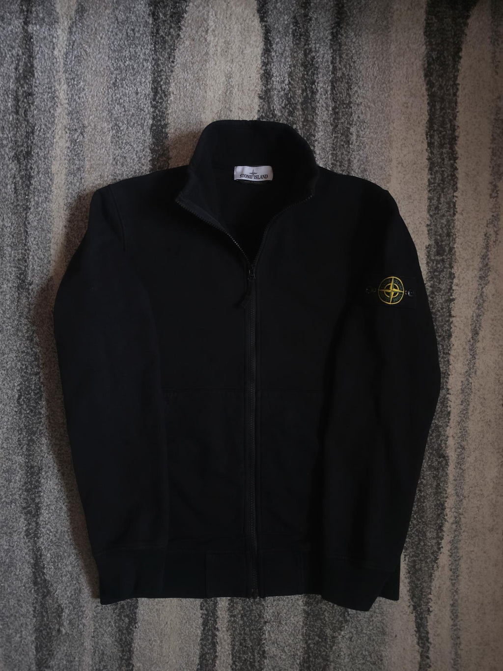 Stone Island 64320 Cotton Fleece Garment Dyed Full Zip Sweatshirt – 771564320 V0029 – Black – M