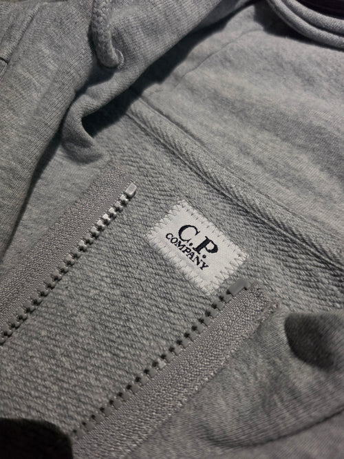 C.P. Company Diagonal Raised Fleece Goggle Hoodie – 10CMSS046A 005086W – Grey – L