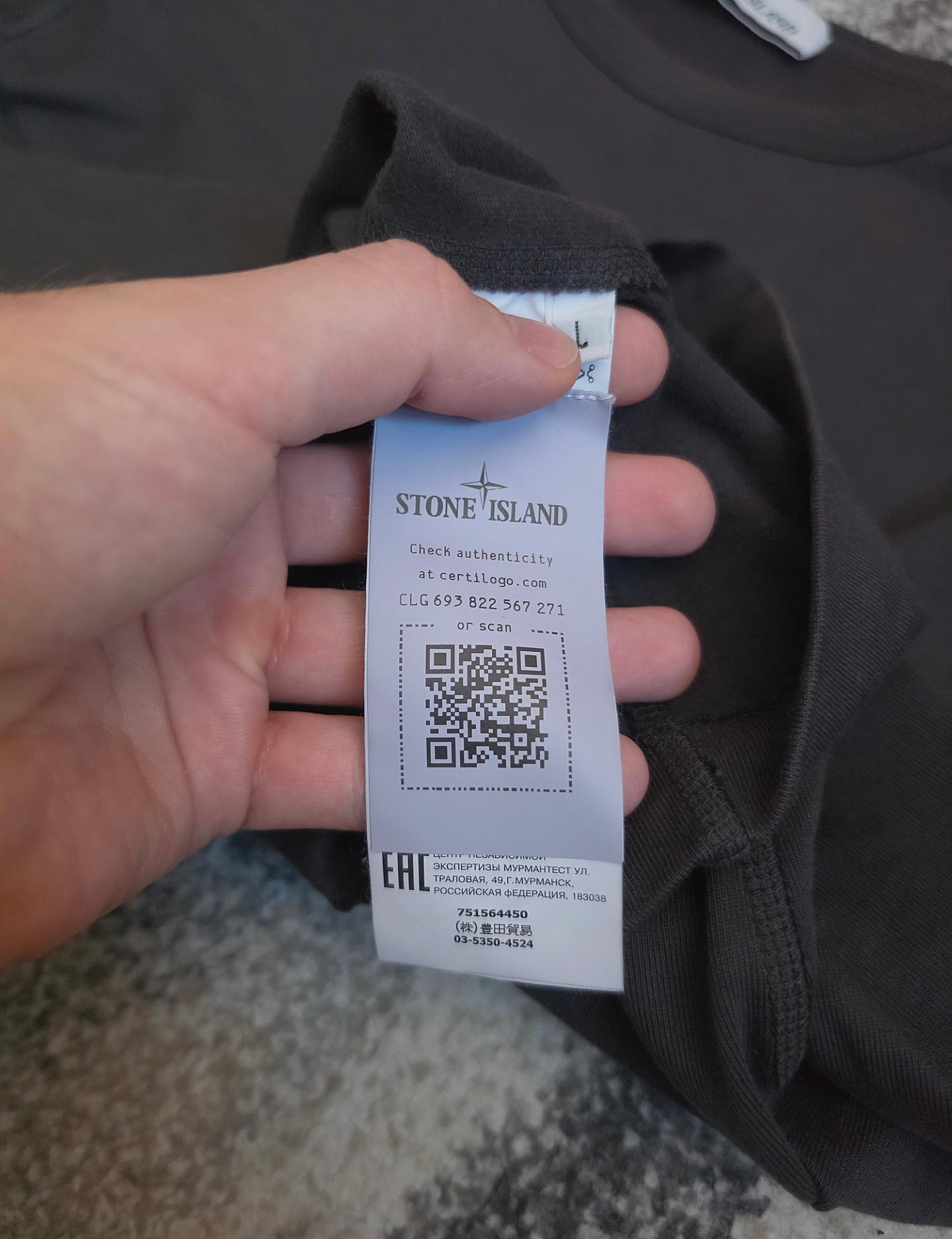 Stone Island Longsleeve Charcoal L