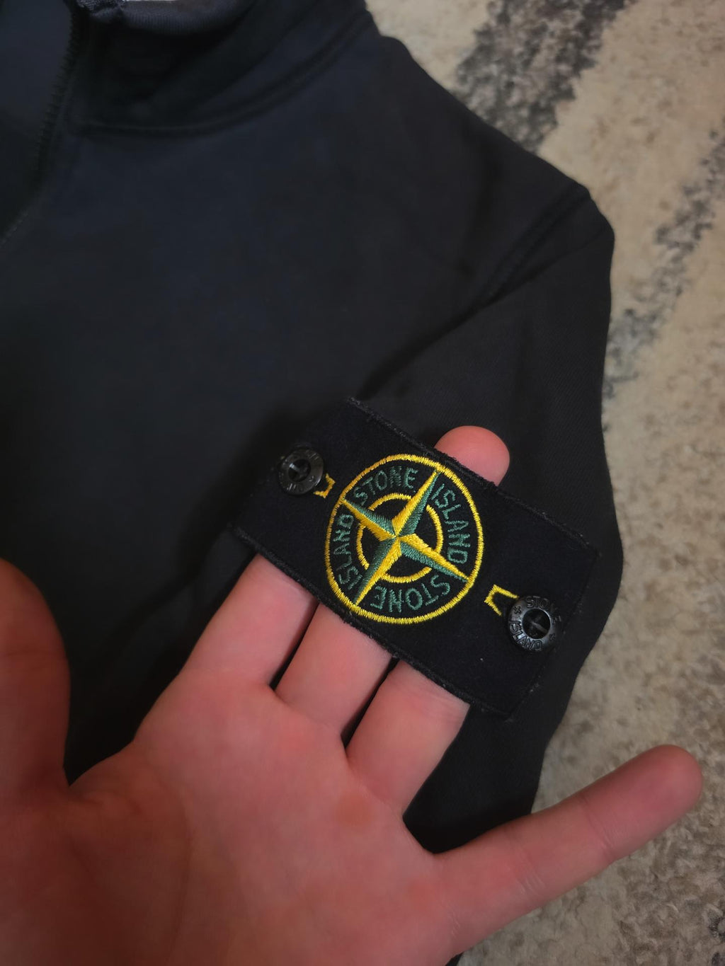 Stone Island Garment Dyed Half Zip Sweatshirt – 761561951 V0029 – Black – S