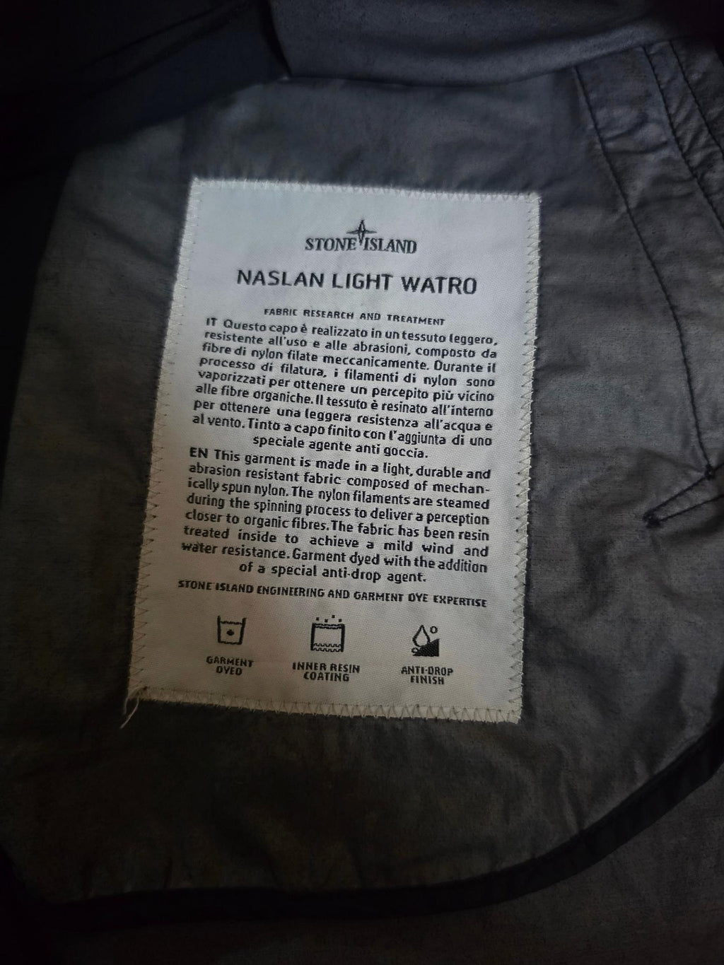 Stone Island Naslan Light Watro Trench Coat – 741543632 V0020 – Navy Blue – L