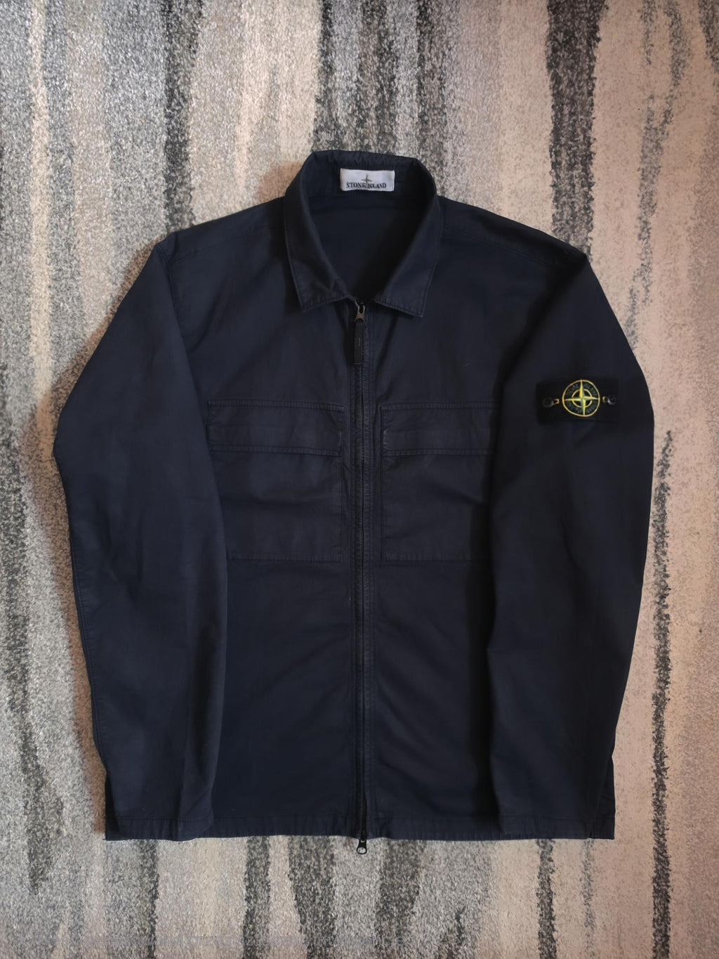 Stone Island Supima Cotton Twill Stretch Overshirt – 781510210 V0020 – Navy Blue – XL