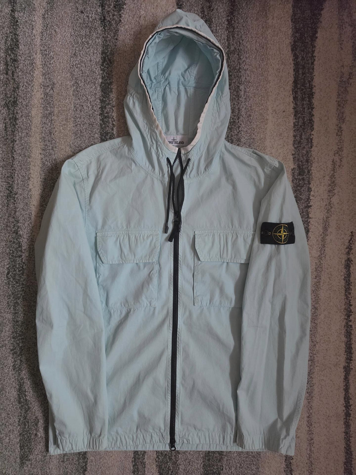 Stone Island Garment Dyed Hooded Overshirt 7615122WN V0144 – Acqua – L