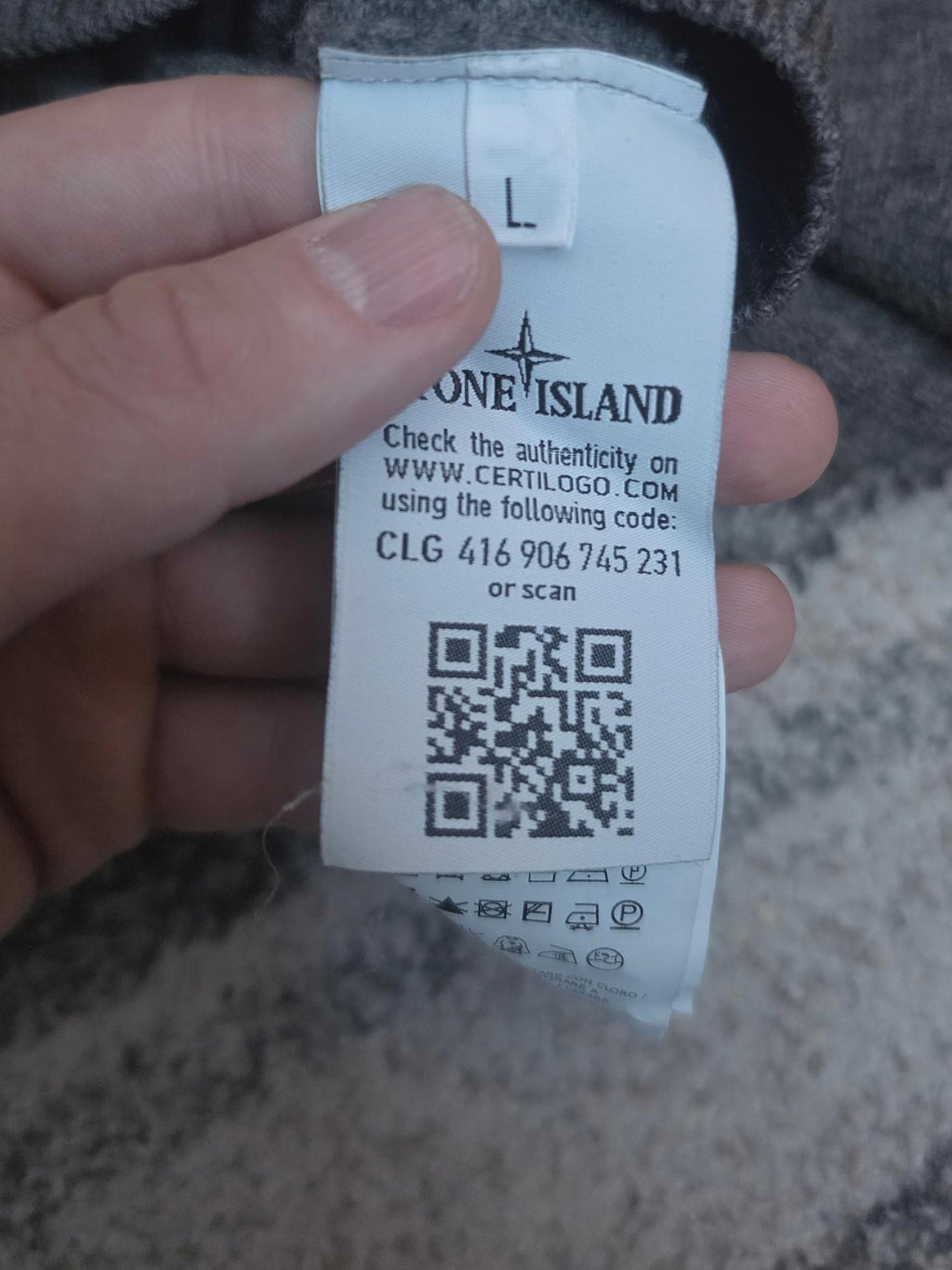 Stone Island Wool Blend Crewneck Knit – 6115556B9 – Grey – L