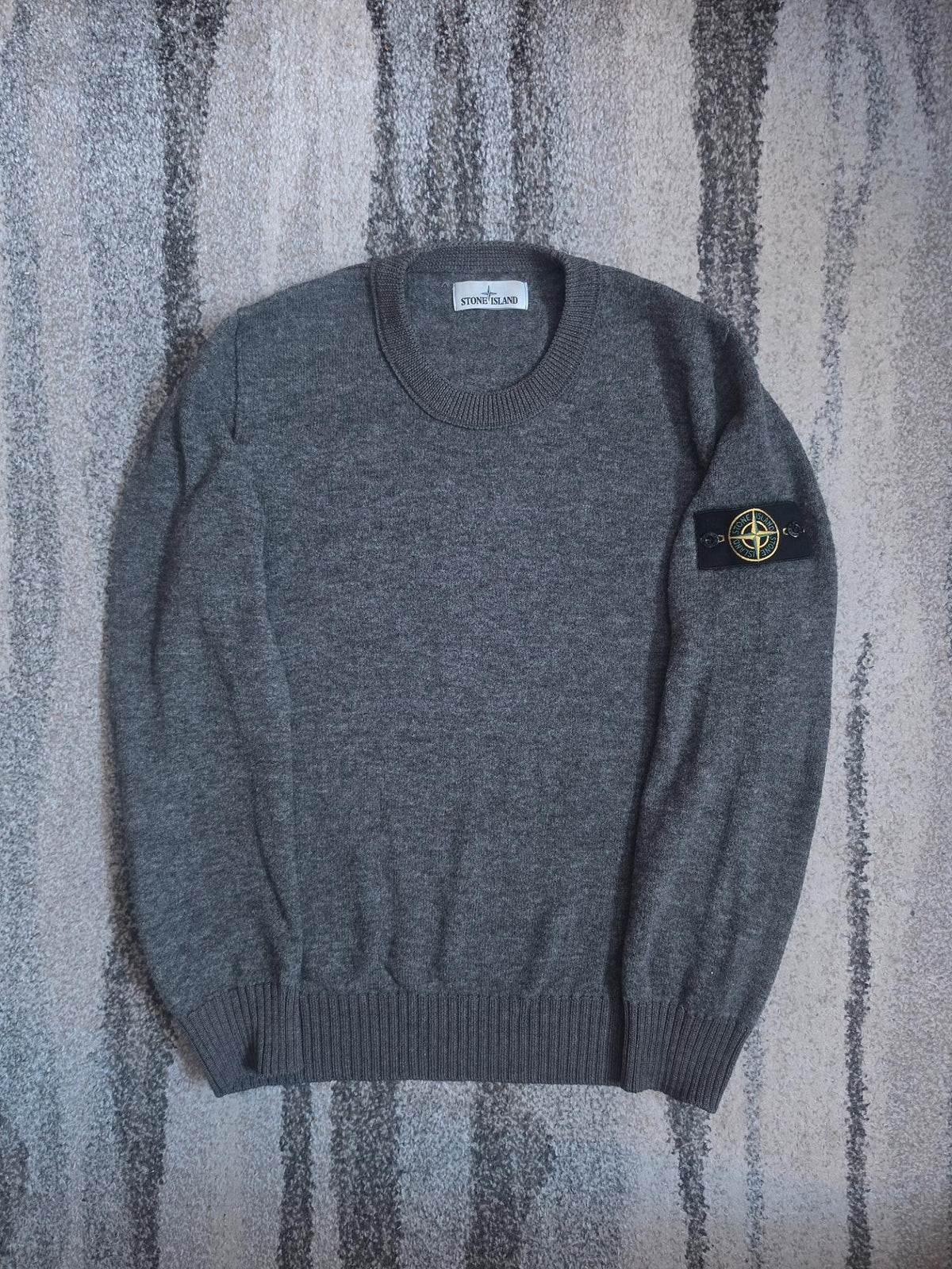 Stone Island Wool Blend Crewneck Knit – 6115556B9 – Grey – L