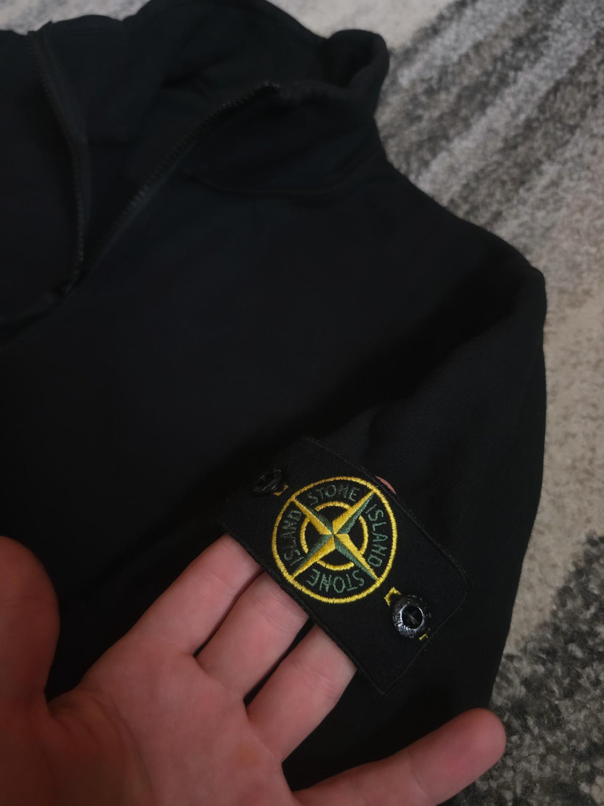 Stone Island 64320 Cotton Fleece Garment Dyed Full Zip Sweatshirt – 771564320 V0029 – Black – M