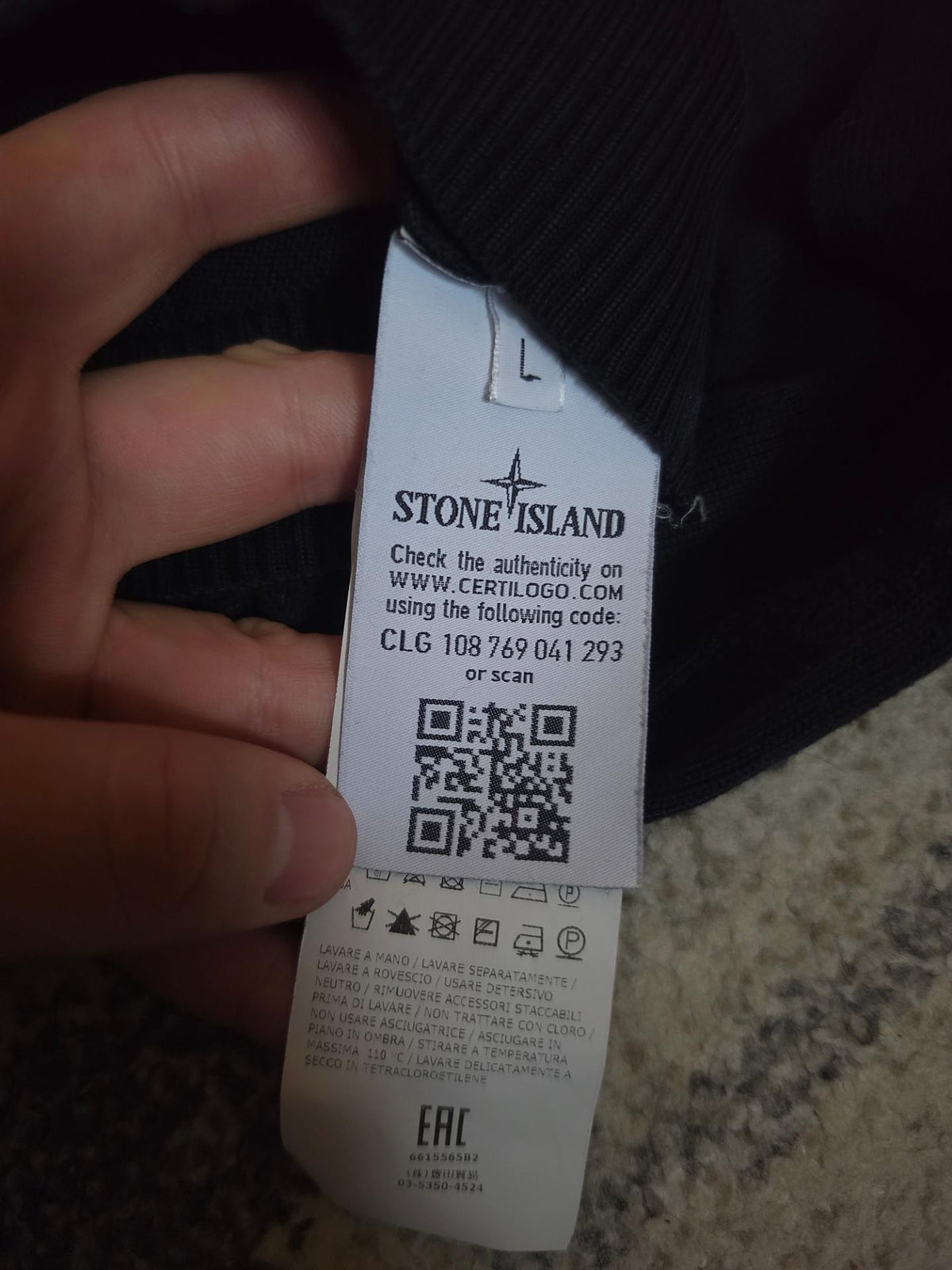 Stone Island Brushed Cotton Knit Quarter Zip 6615565B2 V0020 – Navy – L
