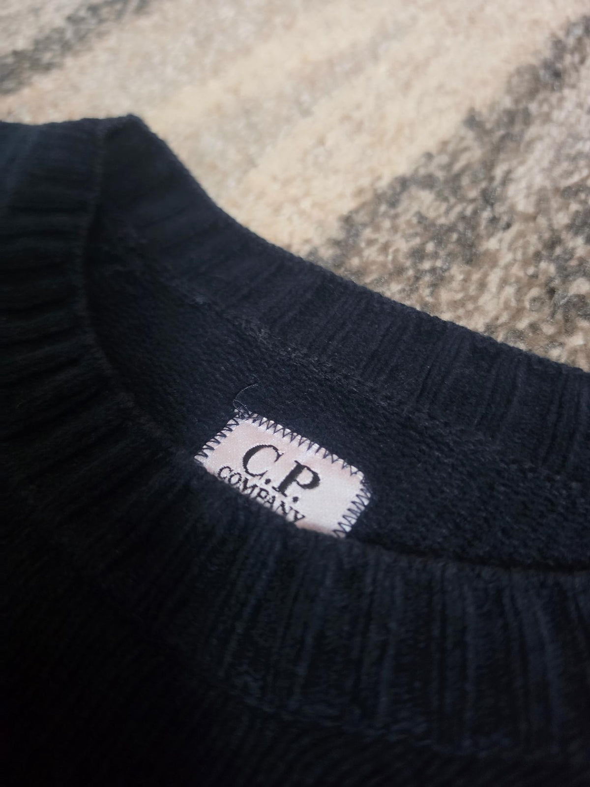 C.P. Company Chenille Cotton Crewneck Sweater – 07CMKN072A 006668G – Navy – 48/M